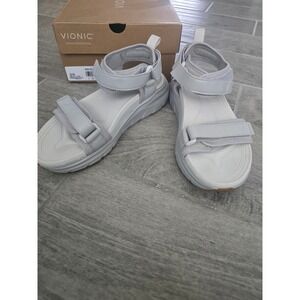 Vionic WMX Wanderer Vapor Grey Active Platform Sandals Womens 7.5 Orthotic Sport